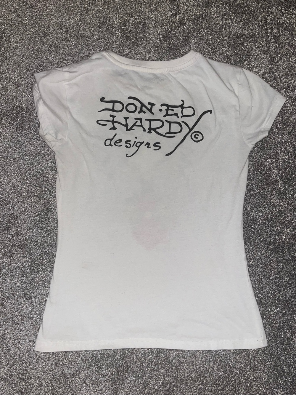 Y2K Ed Hardy White Graphic Tee - Picture 2 of 3